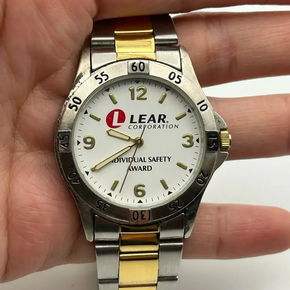 Lear Corporation Two-tone Diver/Sport Design Watch Working New Battery